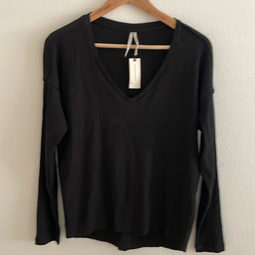 Anthropologie black long sleeve top XS